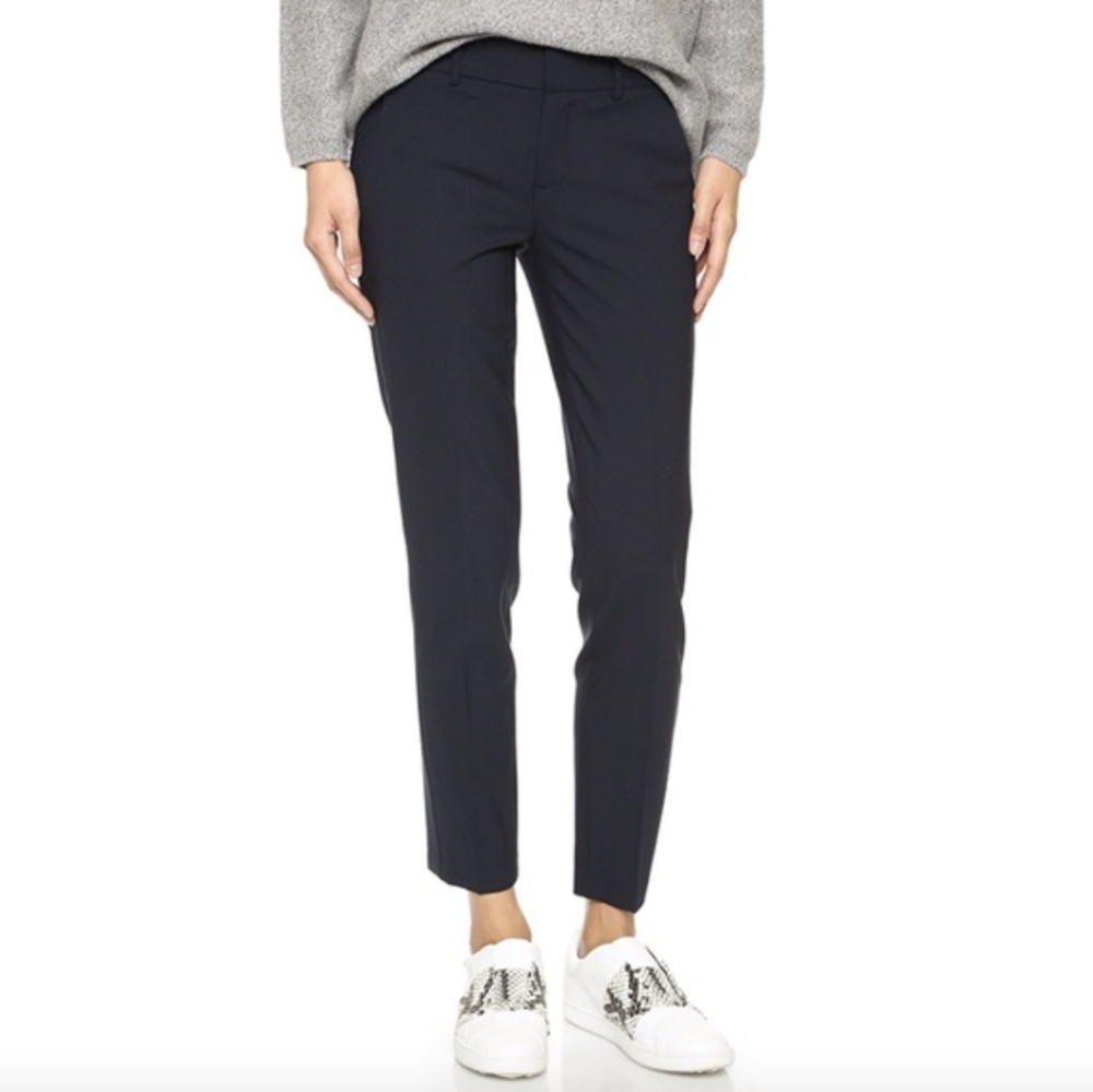 Vince Strapping Crop Stretch Wool trouser in Coastal